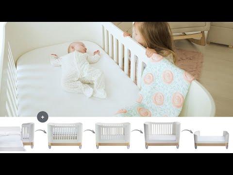 Gaia Baby Serena All in One Cot Bed from newborn to 5 years old, all parts included.