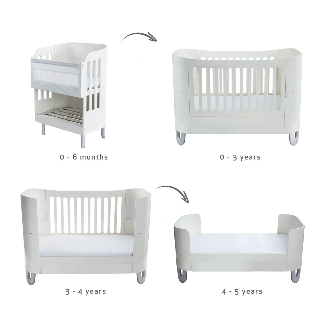 Gaia Baby Serena Co-Sleep and Cot Bed in all white