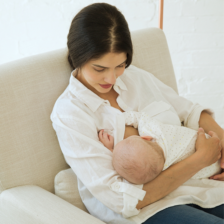 Gaia Baby Serena Rocking & Nursing Breastfeeding chair in oat